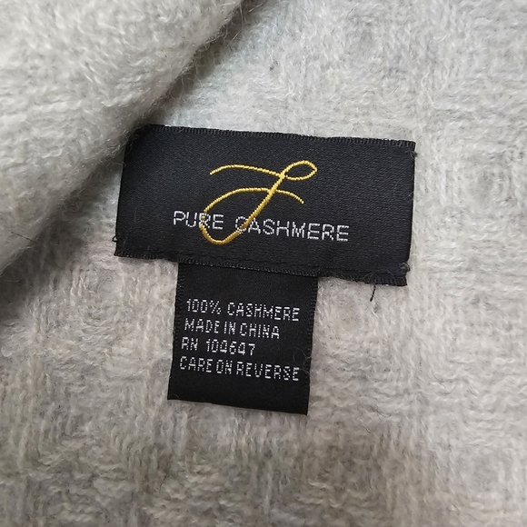 Pure Cashmere cream Scarf OS - Picture 4 of 4